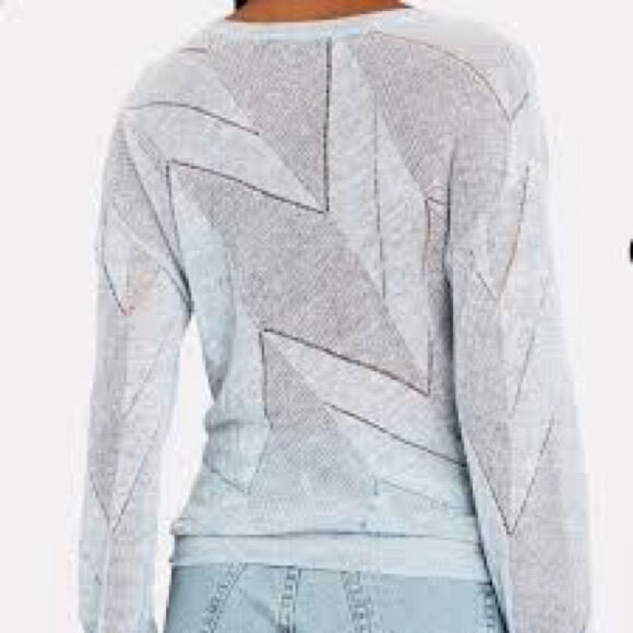 Veronica Beard Elina Crewneck Sweater 100% Linen Light Blue XS - Picture 8 of 9